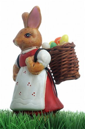 easter basket not people - Easter bunny with basket Stock Photo - Premium Royalty-Free, Code: 689-03130220