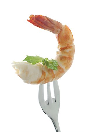 Shrimp on a fork Foto de stock - Sin royalties Premium, Código: 689-03733659