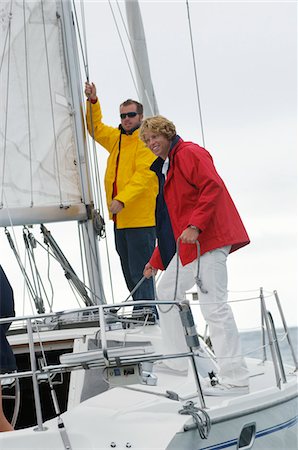 Two men on yacht Fotografie stock - Premium Royalty-Free, Codice: 694-03327275