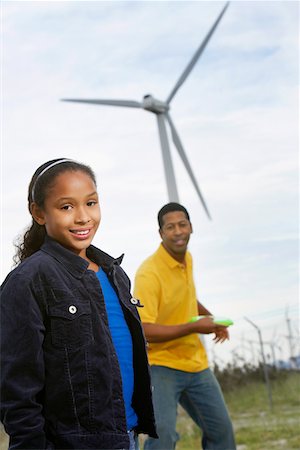 simsearch:694-03328242,k - Father and daughter (7-9) playing with disc at wind farm Stock Photo - Premium Royalty-Free, Code: 694-03328247