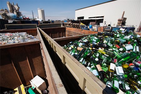 Glass bottles in recycling centre Stock Photo - Premium Royalty-Free, Code: 694-03328745