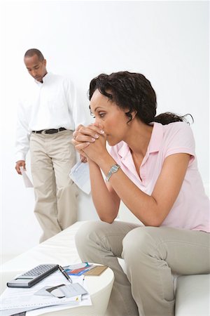 despair african american - Couple Worried About Money Stock Photo - Premium Royalty-Free, Code: 694-03329284