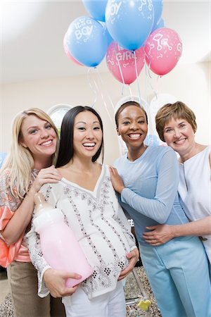 pregnant asian belly - Pregnant Asian Woman with friends at a Baby Shower Stock Photo - Premium Royalty-Free, Code: 694-03322306
