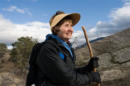 simsearch:694-03783289,k - Senior woman hiking in mountains Stock Photo - Premium Royalty-Free, Code: 694-03323835