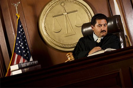 simsearch:694-03330980,k - Judge reading in court Stock Photo - Premium Royalty-Free, Code: 694-03330894