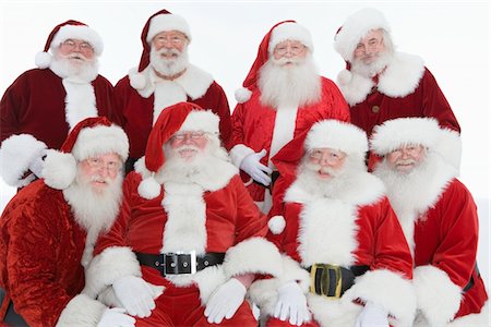 simsearch:693-06022061,k - Groupe d'hommes habillés en père Noël, portrait Photographie de stock - Premium Libres de Droits, Code: 694-03332462