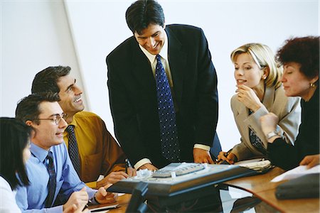 Group of business associates having conference call Foto de stock - Sin royalties Premium, Código: 695-05764499