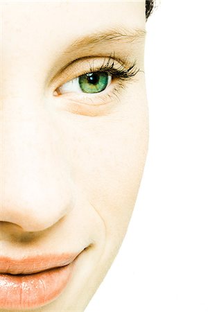 simsearch:695-03375605,k - Teenage girl's face, extreme close-up Foto de stock - Royalty Free Premium, Número: 695-05765691