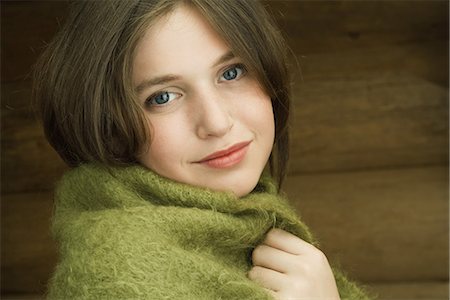 Teen girl with shawl around shoulders, portrait Stock Photo - Premium Royalty-Free, Code: 695-05767277