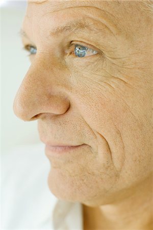 five senses aging - Mature man, side view of face, close-up Stock Photo - Premium Royalty-Free, Code: 695-05767488