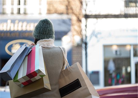 shopaholic - Shopper with shopping bags Foto de stock - Sin royalties Premium, Código: 695-05762999