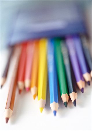 simsearch:700-02371499,k - Colored pencils, close-up Stock Photo - Premium Royalty-Free, Code: 695-05776823