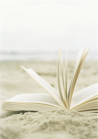 simsearch:695-05772261,k - Open book laying in sand on beach Stock Photo - Premium Royalty-Free, Code: 695-05778358