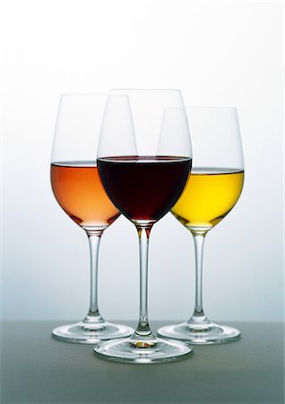 Glasses of white, rosé and red wines Stock Photo - Premium Royalty-Free, Code: 695-05778494