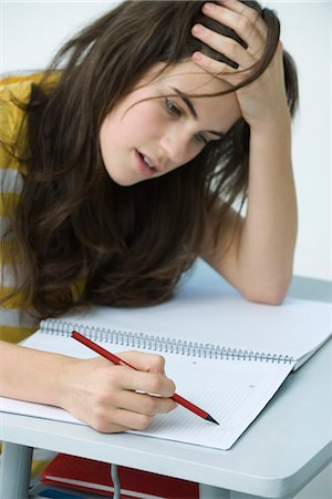 pencil - High school student studying Stock Photo - Premium Royalty-Free, Code: 695-05770495