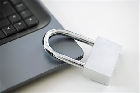 data secure - Padlock on laptop computer Stock Photo - Premium Royalty-Free, Code: 695-05770558