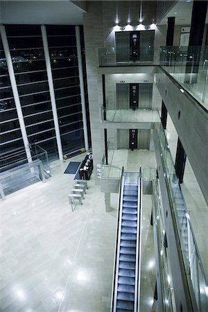 stairs not people property released not home - Empty lobby at night Stock Photo - Premium Royalty-Free, Code: 695-05771811