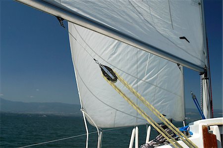 simsearch:6108-08636806,k - Switzerland, Lake Leman, sail boat, close-up Stock Photo - Premium Royalty-Free, Code: 695-05772413