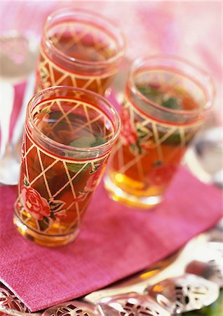 simsearch:862-05998696,k - Three glasses of mint tea, close-up Stock Photo - Premium Royalty-Free, Code: 695-05773063