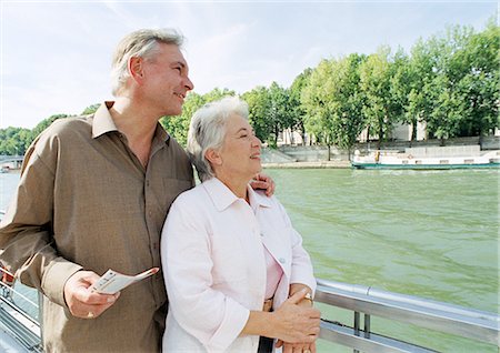 eine person - France, Paris, mature man and woman on a boat in the River Seine Stock Photo - Premium Royalty-Free, Code: 695-05773704