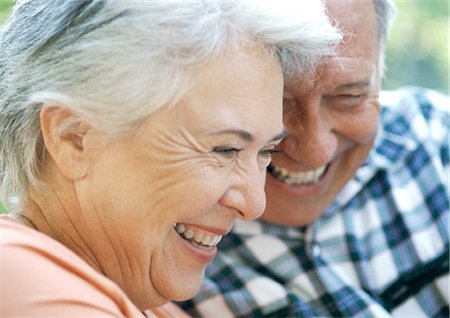 elderly face - Mature man and woman smiling, close-up Stock Photo - Premium Royalty-Free, Code: 695-05773711