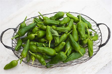 stem vegetable - Green chili peppers Stock Photo - Premium Royalty-Free, Code: 695-05780036