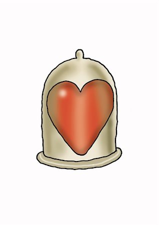 Heart inside condom Stock Photo - Premium Royalty-Free, Code: 695-05780344