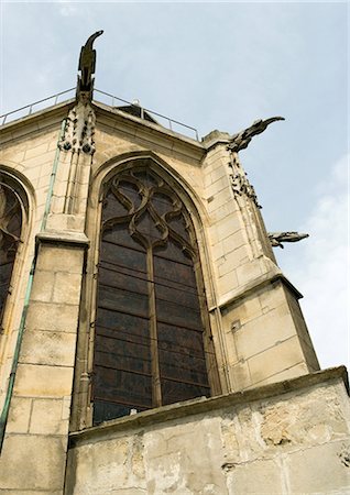 paris churches stained glass - Church, low angle view of apse Stock Photo - Premium Royalty-Free, Code: 695-03375005