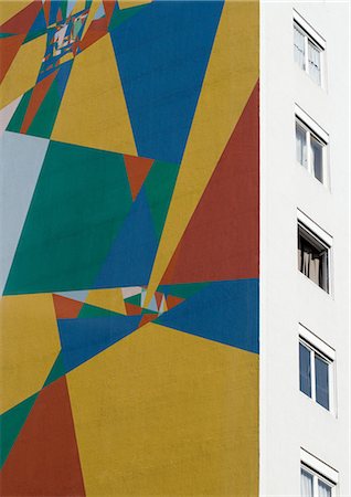 simsearch:695-03373539,k - Multicolored mural on wall of apartment building Stock Photo - Premium Royalty-Free, Code: 695-03375022