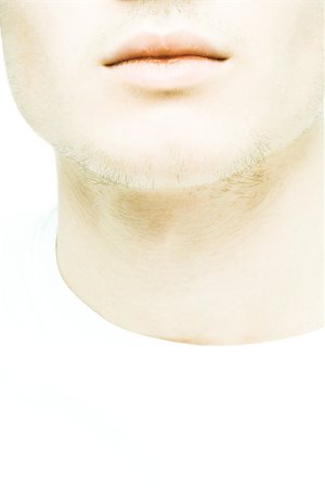 simsearch:695-03375605,k - Young man's lower face, extreme close-up Foto de stock - Royalty Free Premium, Número: 695-03375623