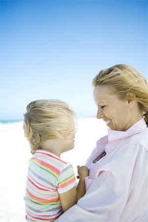 simsearch:695-03375963,k - Little girl with mother on beach Stock Photo - Premium Royalty-Free, Code: 695-03375960