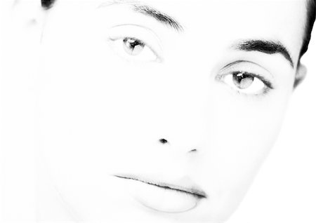 Woman's face, close-up, portrait, B&W Foto de stock - Royalty Free Premium, Número: 695-03384218