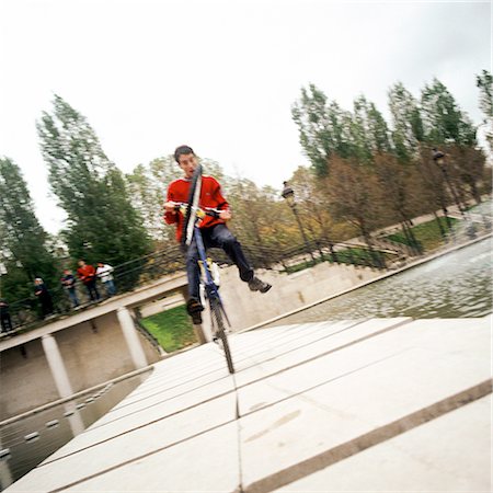 stair sports - Young man on bike Stock Photo - Premium Royalty-Free, Code: 695-03384739
