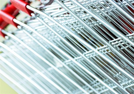 Shopping carts, extreme close-up Foto de stock - Sin royalties Premium, Código: 695-03385297