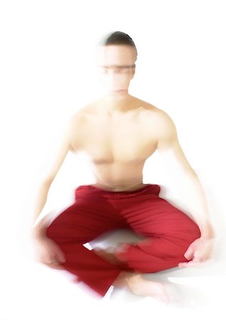 simsearch:695-03385803,k - Topless man sitting on floor, meditating Stock Photo - Premium Royalty-Free, Code: 695-03385788