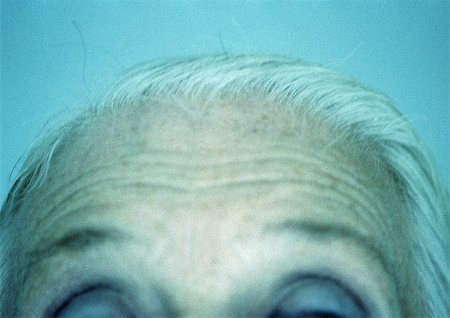 person growing old - Senior woman, close-up of forehead. Stock Photo - Premium Royalty-Free, Code: 695-03385850