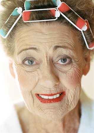 eccentric old woman - Senior woman looking into camera, portrait. Stock Photo - Premium Royalty-Free, Code: 695-03385872