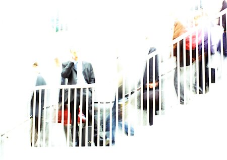Businessman on stairs, blurred Stock Photo - Premium Royalty-Free, Code: 695-03386781