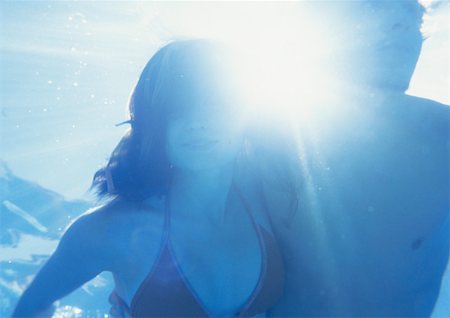 Man and woman side by side underwater Stock Photo - Premium Royalty-Free, Code: 695-03387601