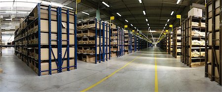 Interior of warehouse, wide shot Stock Photo - Premium Royalty-Free, Code: 695-03381555