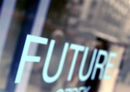 FUTURE text, close-up, blurred Stock Photo - Premium Royalty-Free, Code: 695-03381751