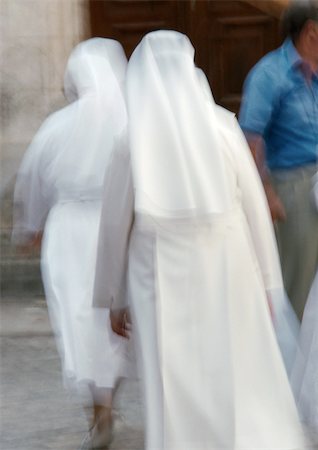 simsearch:695-03383556,k - Israel, Jerusalem, nuns, rear view, blurred Stock Photo - Premium Royalty-Free, Code: 695-03382088