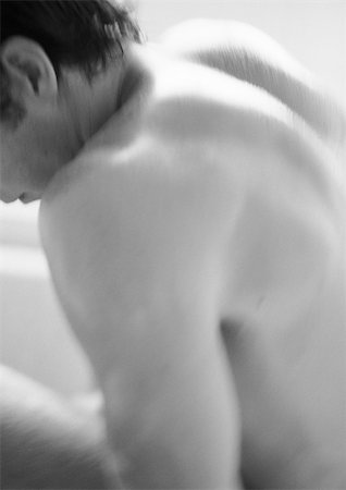 simsearch:695-03382162,k - Nude man, partial view, close-up, blurred, b&w Stock Photo - Premium Royalty-Free, Code: 695-03382099