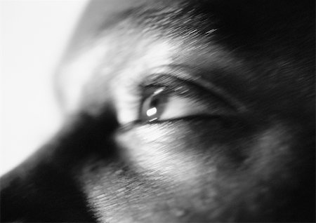 Man's eye, close up, black and white. Stock Photo - Premium Royalty-Free, Code: 695-03382383