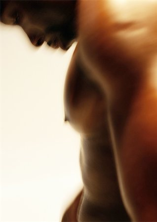 Man's bare torso, side view, close up. Foto de stock - Sin royalties Premium, Código: 695-03382427