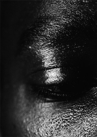 Man's eye, close up, black and white. Stock Photo - Premium Royalty-Free, Code: 695-03382431