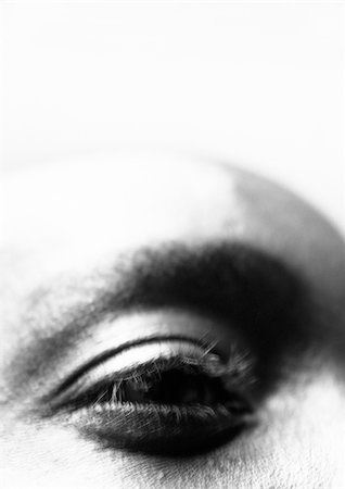 simsearch:632-01137424,k - Man's eye, close up, black and white. Stock Photo - Premium Royalty-Free, Code: 695-03382433