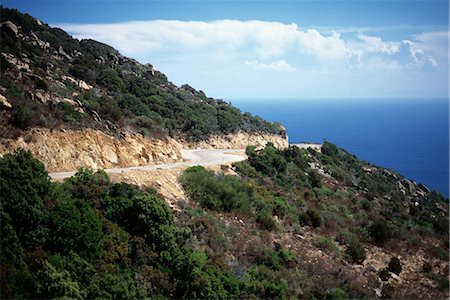 France, Corsica, mountainside road Stock Photo - Premium Royalty-Free, Code: 696-03394851