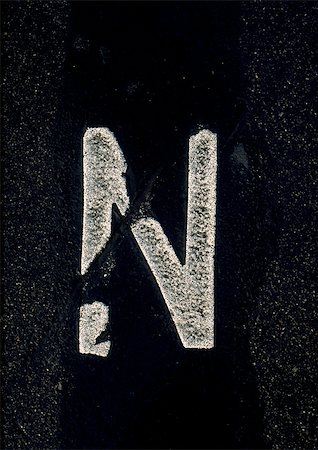 the letter n in black