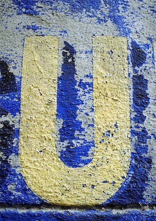 U, text, painted. Stock Photo - Premium Royalty-Free, Code: 696-03396671